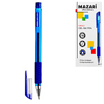 Ручка гелевая " Mazari " Cielo синяя 0,5мм, пулевидный пишущий узел, полупрозрачный пластиковый корпус, резиновый держатель, картонная упаковка