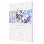 Открытка " Мир открыток " 2-01 Свадьба- С Днем свадьбы! Бокалы, цветы, 123*187мм, фольга, рельеф, текст