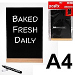 Тейбл-тент с маркерной доской Wood base №2 А4, меловой маркер белого цвета- 1шт