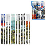 Ручка пиши-стирай " Basir " гелевая 0,5мм синяя Soldiers Peace, корпус- цветной c рисунком, ассорти, пластиковый блистер