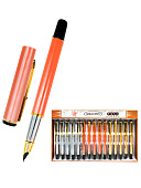 Ручка перьевая " KWELT " Qibao pen, закрытое перо, поршневой конвертер для заправки чернилами, цветной корпус - ассорти 3цв, картонная упаковка