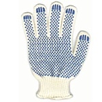 Перчатки хлопчатобумажные 4 нити ПВХ точка, 42гр, 10класс