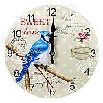 Часы настенные " Миленд " d=30см Синяя птица, питание от 1 батарейки АА, батарейки в комплект не входят, материал- МДФ, пластик, картонная упаковка