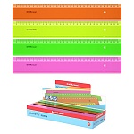 Линейка " Erich Krause " Neon 30см, пластиковая, ассорти, дисплей