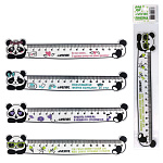 Линейка пластиковая 15см, гибкая, полупрозрачная, фигурная, Panda " deVente " ассорти, пакет, европодвес