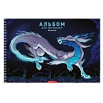 Альбом А4 40л спираль " Академия Групп " Оскал дракона, обложка- мелованный картон, УФ-лак, металлизированная пленка, блок- офсет 100г/м2