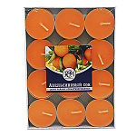 Свеча чайная " РСМ " 24шт Апельсиновый сок, 39*12,5мм, время горения 3-4часа, картонная упаковка в термо упаковке