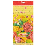 Скатерть одноразовая " Интерпак " 120*220см, 35мкм, ПВД, Розали, пакет, европодвес