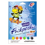 Раскраска " Луч " Скейтеры состав: карточки-раскраски 3шт, флуоресцентные краски с блёстками, кисть, смываемая цветная картинка-тату, картонная упаковка, европодвес