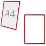 Рамка из ударопрочного пластика с закругленными углами PF-A4 красная