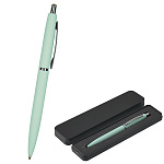 Ручка подарочная шариковая " Bruno Visconti " San Remo синяя 1,0мм, толщина письма 0,7мм, корпус- металл, покрытие soft touch, цвет корпуса мятный, металлический клип, подарочная упаковка