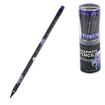 Карандаш ч/гр " Bruno Visconti " Black Excellence.Octopus, НВ с ластиком, трехгранный, пластиковый, заточенный, пластиковый тубус