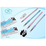 Ручка шариковая " Piano " синяя 0,5мм, толщина письма 0,25мм, резиновый держатель, игольчатый пишущий узел, металлический наконечник, чернила на масляной основе, прозрачный корпус