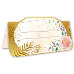 Банкетная карточка без надписи " Праздник " 070 Роза, 90*50мм, блестки в лаке, подсказ