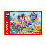 Пазлы " Рыжий кот "  12элементов Чудесные единороги №25 17,5*13,0см, картонная упаковка 9,4*6,6*3,6см