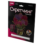 Гравюра-скретчинг " Lori " 18*24см Цветы. Гиацинты, основа с контуром рисунка, штихель, инструкция