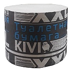 Бумага туалетная 1-слойная " Kivi " XXL 1 рулон, 75м, серая, вторичная целлюлоза, h=99мм, d=120мм