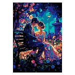 Картина по номерам " Lori " 20*28,5см Пара на скамейке, состав набора: основа на картоне с контуром, краски, кисть, вспомогательный лист, акриловый лак, инструкция, картонная упаковка, европодвес