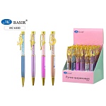 Ручка шариковая автоматическая " Basir " Ангелочек синяя, 0,5мм, поворотный механизм, подвеска, комбинированный корпус: цветной (ассорти), прозрачная часть корпуса с наполнителем-цветные стразы, дисплей