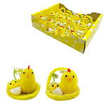 Набор пасхальный " KWELT " Цыплята в корзинках, 12шт, 4,5*4,5*4см, ассорти, картонная упаковка 25*17*6см