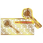 Конверт для денег " Мир поздравлений " 475 Ключ от моего сердца. Золотой ключик, 168*83мм, фольга золотая, дизайнерский картон, текст