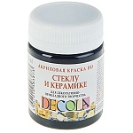 Краска акриловая стекло/керамика " Decola " 50мл черная