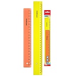 Набор чертежный СРЕДНИЙ 2 предмета: линейки 20см, 30см, пластик цветной, пакет, европодвес, Neon, " Erich Krause "