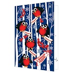 Открытка " Мир открыток " 2-04 Новогодняя- С Новым годом! Снегири с пожеланиями, 123*187мм, без отделки, текст