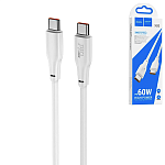Кабель сетевой Type-C - Type-C " Hoco " X93 Force белый, круглый, 1м, 3,0A, PD60W, силикон