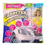 Салфетки микрофибра " Housemaid " 30*30см 3шт, индивидуальная упаковка