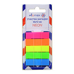 Закладки самоклеящиеся " Attomex " 12*45мм 5цв*30л, неон, пластик, картонный блистер, европодвес