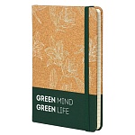 Блокнот МАЛЫЙ ФОРМАТ B6 на резинке 80л " Lorex " Natural power, клетка, обложка - пробковая, тонированный блок, сшивка, скругленные углы, ляссе, индивидуальная упаковка