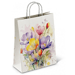 Пакет бумажный " ПЗБМ " 35*26*15см Крокусы, крученые ручки