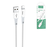 Кабель сетевой USB - Lightning " Hoco " X70 Ferry белый, круглый, 1м, 2,4А, нейлон
