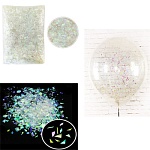 Конфетти " Браво " дробленые голографические белые 250гр