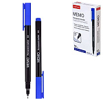 Маркер " Hatber " Memo синий 0,5мм закругленный пишущий узел, перманентный