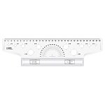 Линейка-рейсшина " Стамм " 30см металлический ролик, картонная упаковка