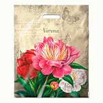 Пакет ПЭ " Интерпак " с вырубной ручкой ПВД, 38*47см 60мкм Верона