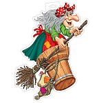 Плакат фигурный " Мир открыток " 0-35 А4 Баба Яга