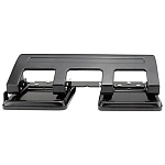 Дырокол на 20л " Attomex " 4 отверстия, металлический, встроенная линейка, черный, картонная упаковка