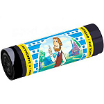 Мешки для мусора " Avikomp " 120л 7шт черные с завязками, толщина 15мкм, в рулоне, ПНД