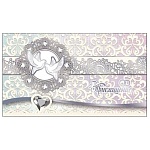 Приглашение " Праздник " 210 на Свадьбу- Голуби, сердце, 140*86мм, фольга, текст