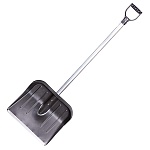 Лопата снегоуборочная 44*36см, пластиковая, высота - 130см, с алюминиевым черенком и наконечником