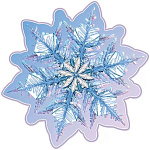 Украшение на скотче " Праздник " 150 Новогоднее- Снежинка, 146*146мм, глянцевый УФ-лак, картон