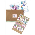 Комплект для оформления открытки " Праздник " 475 Наполни жизнь! в наборе: открытка 96*146мм, наклейки, конверт- крафт, дизайнерская бумага