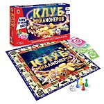 Игра экономическая " Русский стиль " Клуб миллионеров, состав: игровое поле, 4 фишек, кубик, 60 купюр, правила игры, от 10лет, картонная упаковка 47*26*4,5см