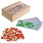 Игра настольная " KWELT " Лото, в наборе: деревянные бочонки- 90шт, карточки - 48шт, деревянная коробка 18*10,5*5,5см