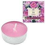 Свеча чайная ароматизированная " РСМ " 9шт Роза, 39*12,5мм время горения 3-4часа, картонная упаковка