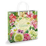 Пакет ПЭ " Интерпак " с пластиковой ручкой МП, 30*30см 150мкм Музыка цветов