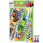 Игра ходилка " Русский стиль " Крутые виражи: игровое поле 42*60см, 4 фишки, правила игры, 3+, пакет, европодвес